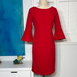 Shelby & Palmer Vibrant Red Long Sleeve Dress